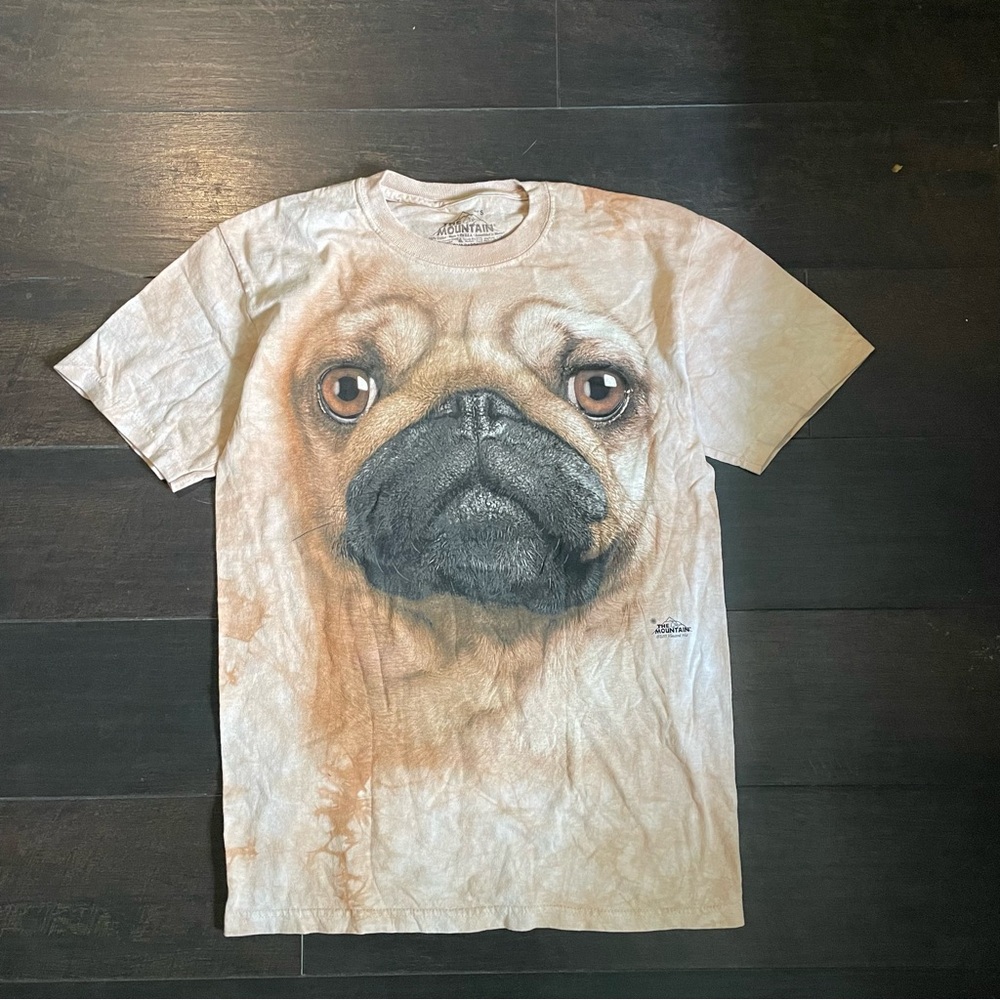 The Mountain Pug Face T-Shirt - Cream and Black